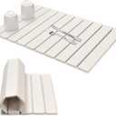 Large Stone Dish Drying Mats for Kitchen Counter, 24"(L) x 16"(W) Quick Dry Collapsible Dish Drying Mat, Eco-Friendly Absorbent Diatomaceous Earth Mats for Dishes Bottles Cups, Match Any Countertop