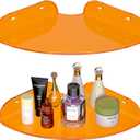 7x7 Inch Corner Shelf Wall Mount Set of 2, Orange Acrylic Corner Floating Shelves, Corner Wall Organizer Shelf for Bathroom, Kitchen, Bedroom, Living Room, Dining Room, Office