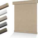 Blackout Roller Shades for Indoor Window Blinds,Cordless,Linen Fabric,Thermal Insulated Fabric UV Protection Shades for Home,Office,Door,Bedroom,Blackout-Beige,26" W x 72" H
