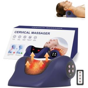 Heated Neck Stretcher for Pain Relief,Cervical Traction Device,3 Vibration Modes Portable Wireless Neck and Shoulder Relaxer Hump Corrector Pillow for TMJ Pain Relief and Cervical Spine Alignment