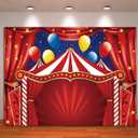 Red Circus Tent Backdrop Big Top Carnival Themed Birthday Party Photo Background Newborn Baby Shower Photography Booths Banner Decorations Supplies, 60x80