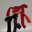 Bow Hair Clips 2PCS Set for Women and Girls - Black White Ribbon Bows for Hair, with Long Tail, Alligator Clip (Black & Red)