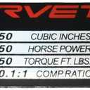 1Pc C5 Corvette Spec Data ID Metal Plate Consoler Emblem 3D Badge Nameplate LS1 350HP 2001-2004 Replacement for Corvette