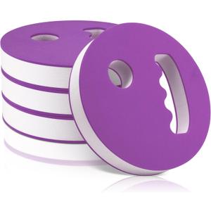 Hungdao 4 Pcs Water Exercise Discs Water Weights for Pool Exercise Set EVA Foam Aerobic Equipment for Adults Hand Held Pool Resistance for Swimming Beginners Arthritis (White and Purple)