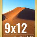 LaVie Home 9x12 Picture Frame for Wall Display, 9x12 Gold Picture Frame with HD Plexiglas, 9 x 12 Poster Frame 1 Pack, Display Frame for Vertical or Horizontal, Classic Collection