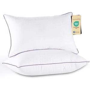 JOLLYVOGUE Bed Pillows Standard/Full Size Set of 2, Washable Supportive Bed Pillows with Super Soft Down Alternative Fill, Luxury Fluffy Hotel Quality for Side, Back, and Stomach Sleepers
