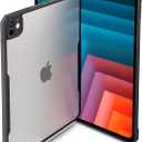 TineeOwl iPad Pro Case (2024) M4, Ultra Thin Matte Clear Case, Supports Apple Pencil Charging, TPU Bumper (Matte Back/Black, Pro 13" (2024))