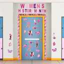 Womens History Month Bulletin Board Decorations Womens History Classroom Wall Decor Women's History Month Door Decoration Banner Backdrop March 8th Decorations for School International Women's Day