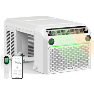 ZAFRO U Shaped Inverter Window Air Conditioner with Heat, Ultra Quiet (32dB) Window AC Unit and Heat Combo, 12000BTU ASHRAE (8100 BTU DOE) Smart Air Conditioner Window Unit, App/Voice/Remote Control