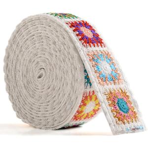 Cotton Webbing 1.5 Inch 2 Inch - Heavy Webbing Strap for Bags, Arts and Crafts, High Density Webbing Jacquard Embroidery Style