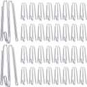 Blulu Pleat Hooks Stainless Steel Curtain Hooks Drapery Clasp and Pin 4 Prongs Pinch Pleat Tools Clips for Window, Shower Curtain(60 Pcs)