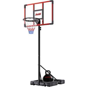 Portable Basketball Hoop for Kids & Teens, 4.1–8.5FT Adjustable Height, 32'' Shatterproof Backboard, Fillable Base with Weight Bag, Outdoor Goal for Backyard & Driveway