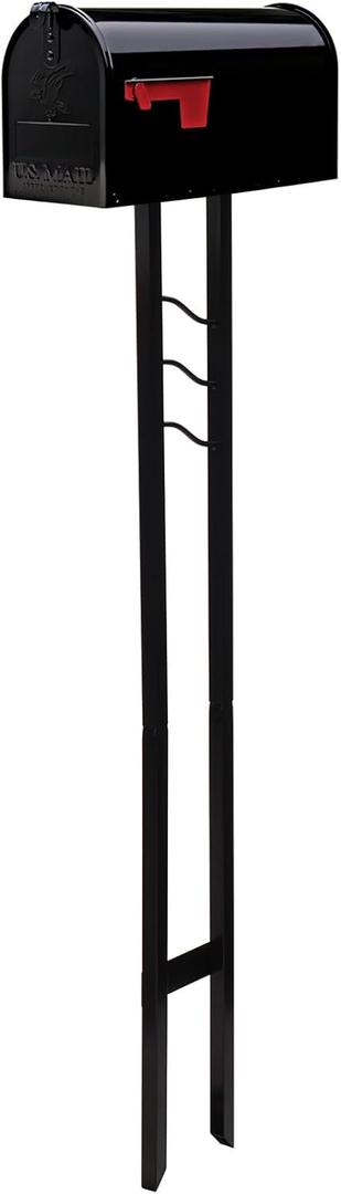 Architectural Mailboxes Mailbox to Go Galvanized Steel Mailbox and Post Kit, MC11KITBAM, Black, Medium Capacity