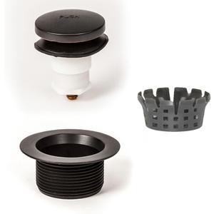PF WaterWorks Toe Touch (Foot Actuated) Bath Tub Drain Assembly with Gasket - Coarse Thread 11.5 Threads Per Inch - Free Hair Catcher/Strainer;Oil Rubbed Bronze; PF0920-ORB-TT-C