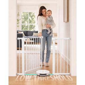 Sekey Flat Threshold Baby Gate for Stairs, 30-46" No Drill Dog Gate Indoor