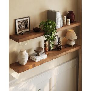 BBE 36 Inch Walnut Floating Shelves for Wall Storage