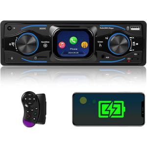 Single Din Car Stereo Marine Radio Bluetooth Multimedia Car Audio Receivers with Digital LCD Display FM Car Radio USB/Type-C/SD/AUX-in MP3 Player Lossless Sound Quality Quick Charge+ SWC