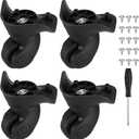 Kifmurase 4Pcs Luggage Wheels Replacement, Travel Suitcase Caster Repair Kits with Screw & Screwdriver, Plastic Left & Right Swivel for Luggage, Spinner Wheels Replacement Parts (Black)