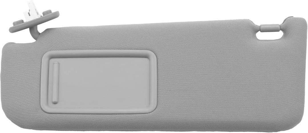 Dasbecan Left Driver Side Sun Visor with Light Compatible with Toyota Camry 2012-2017 Gray 74320-06610-B1 74320-06610-B2 74320-06611-B2 74320-33F40-B0