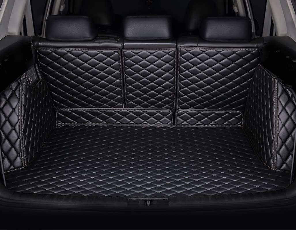 Cargo Mat for Infiniti QX80/QX56 (with Center Console on The 2nd Row) 2011-2024(Non fit 2025) / Nissan Armada Full Coverage 100% Protection Trunk Mat Split-Design Black with Black Stitching