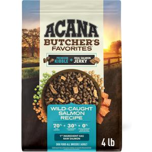 ACANA Butchers Favorites Grain-Free Dry Dog Food Wild-Caught Salmon 4lb Bag | High Protein, Made in the USA, Skin & Coat, Digestive Health, Wild-Caught Fish, Real Salmon, Global Quality Ingredients (EXP 12/01/26)
