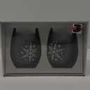 Tabletops Gallery Snowflake Stemless Wine Glass Set - Gray