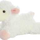 Aurora Adorable Mini Flopsie Lana Stuffed Animal - Mini Companions Ready for Playful Adventures - for Kids All Ages, Toddlers, Adults, and Families - White 8 Inches