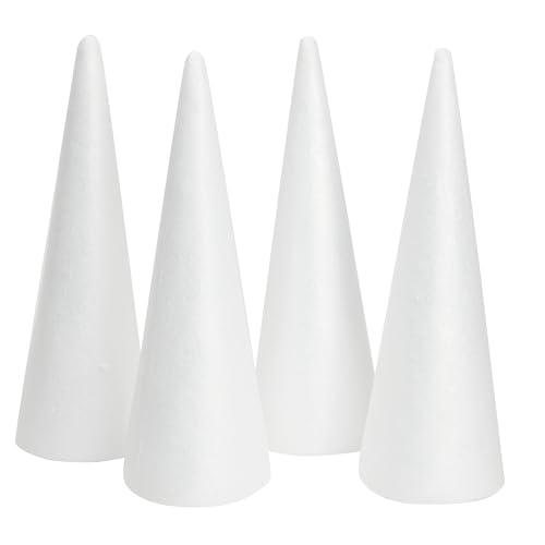 Juvale Foam Cone Pack - 4-Pack, 4.5 x 13.5 in, White - Cone-Shaped Floral Foam - DIY Craft Projects, Craft Supplies & Floral Arrangements