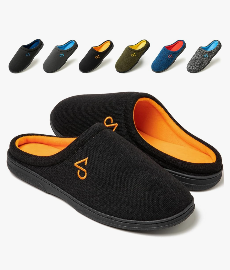 Men's Cozy House Slippers Indoor Shoes Memory Foam Insoles & Rubber Soles