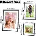 Amyhill Set of 6 Metal Picture Frames Vintage Minimal Ornate Floating Frames 4, 6, 7 Inches Photo Antique Easel Stand Vertical Glass Holder for Pictures Photos Desk Tabletop Display(Black)