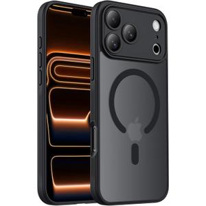 Designed for iPhone 17 Pro Case, Compatible with MagSafe, [Camera Protection] [15FT Military Drop Protection] Shockproof Translucent Matte Anti-Slip Phone Case, 6.3", Black