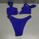 SOLY HUX Metal Ring High Cut Bikini Sets for Women Brazilian Cheeky Two Piece Sexy Bikinis Bathing Suit Swimsuits, XS