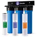 iSpring Anti-Scale Whole House Water Filter System w/Sediment, Polyphosphate, and Carbon Block Water Filters, 3-Stage Water Descaler and Water Filter, Model: WGB32B-DS