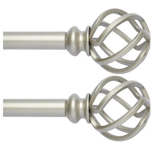 AlinaArt 2 Pack Decorative Window Curtain Rod with Brackets- Hollow Design 3/4'' Inch Pole, 28 to 48 Inch Adjustable Side Curtain Rod ,Antique Silver AlinaArt 2 Pack Decorative Window Curtain Rod with Brackets- Hollow Design 3/4'' Inch Pole, 28 to 48 Inch Adjustable Side Curtain Rod ,Antique Silver