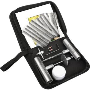 Tire Repair Kit, 24 Pcs Professional Heavy Duty Universal Emergency Flat Tire Repair Kit to Fix Punctures, for car Motorcycle, Truck, Golf Cart, ATV, Tractor, ARB, RV, SUV, Trailer etc. (01- 24pcs (Classic Green))