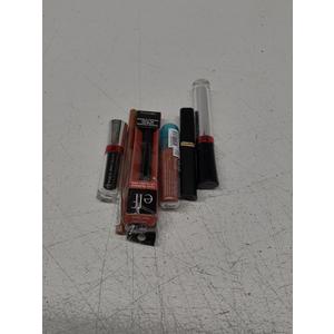 Set of 5: 1. e.l.f. Love Triangle Lip Filler Liner.   2. NYX PROFESSIONAL MAKEUP Lip IV Hydrating Glossy Lip Stain.  3. L'Oreal Paris Colour Riche Intense Volume Matte Lipstick.  4. Physicians Formula Eye Booster Instant Lash Extension Mascara.  5. NYX PROFESS