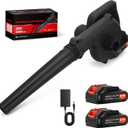 Leaf Blower Cordless, 2 x 24V 2.0Ah Battery and Charger, 150CFM 130MPH Electric Cordless Leaf Blower with Brushless Motor, Handle Electric Blower Cleaner