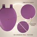 Toilet Seat, Slow Close, Soft Touch, Ultra-Smooth Matte Finish (No Orange-Peel Texture), Premium Moulded Wood, Quick Release, PIKLiDS (Purple, Elongated)
