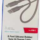 ZGear USB-C Cable - 6 Foot Silicone Rubber - Tangle Free - Sync & Charge