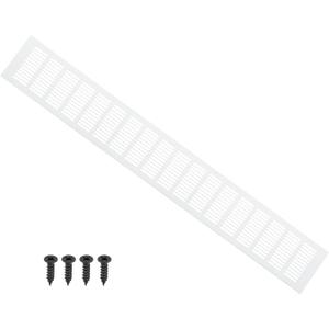PATIKIL 28 x 4 Inch Door Air Vent Cover, 1 Pcs Heavy Duty Aluminum Grille Ventilation Cover Louvered with Mounting Screws for Cabinet Wardrobe Door, Silver