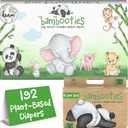 Bamboo Baby Diapers, Totally Chlorine Free for Sensitive Skin for Newborns to XXL. Hypoallergenic & Non Toxic Eco Friendlier Plant-Based Materials. TCF Medium Size 2 to 3 Diapers (192 ct)