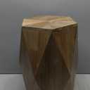 Hexagon Side Table, End Table for Small Space, Fully Assembled Coffee Table with Gold Geometric Design & Wave Pattern, Nightstand for Living Room, Bedroom, Office, 18 Inch