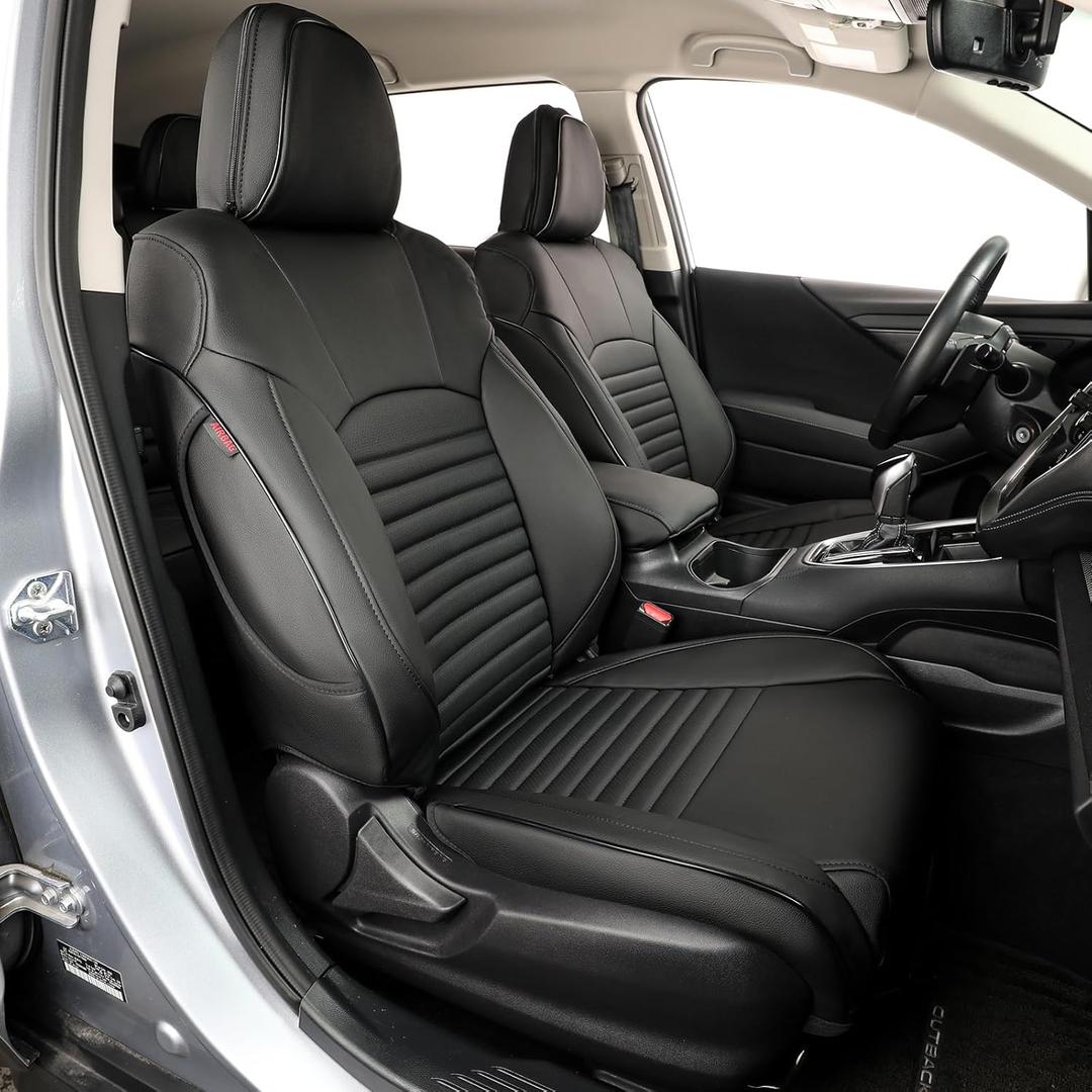 EKR Outback Seat Covers Custom Fit for Select Subaru Outback 2015 2016 2017 2018 2019,Leather Car Seat Cover Full Set for SUV - Faux Leather (Black)