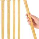 MTLEE 4 Pcs Large Knitting Needles Jumbo Straight Wooden Knitting Needles 3 Sizes Extra Large Weaving Tool for Chunky Yarn Beginner DIY Fabric Crafts Crochet 15mm 20mm 25mm (Natural)