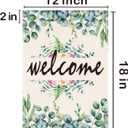 3 x Spring Garden FlagSeasonal Welcome Yard Outdoor Flag Spring Summer Floral Welcome Garden Flag Double Sided Burlap 12 x 18 Inch Eucalyptus Seasonal Outdoor Flag