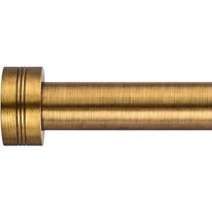 Antique Brass Curtain Rod for Windows 18 to 120 Inches,1 Inch Adjustable Drapery Pole,Heavy Duty Outdoor/Indoor Modern Curtain Rods,Easy Installation(Antique Brass 18"-120")