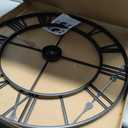 INFINITY TIME Large 30 Inch Wall Clocks for Modern Living Room Decor,Black Metal Roman Numeral Wall Clock Decorative for Dinning Room,Home Office