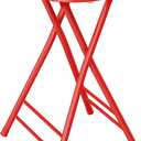Lavish Home Folding Stool - Backless 24-Inch Stool with 225lb Capacity for Kitchen or Rec Room - Portable Indoor Counter Bar Stools (Red)