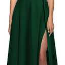 MUSHARE Women's V Neck Sleeveless Split Formal Dress Cocktail Party Prom Long Dresses S