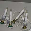 4PCS Christmas Electric Window Candle Lights with Gold Base Outlet, 5FT Window Candle Lights Cord with 0.6W C26 Clear Bulb On/Off Switch Plug-in 4 Suction Cups for Christmas Window Home Decoration